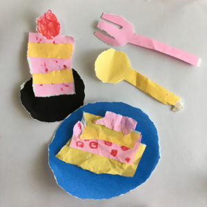 折り紙・おままごと・簡単・作り方・２歳・ケーキ・ちぎる