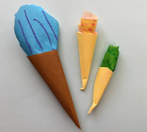折り紙・おままごと・簡単・作り方・２歳・アイスクリーム